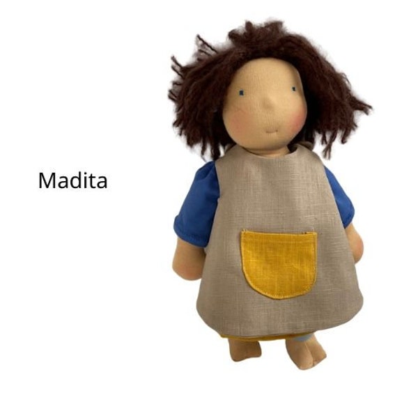 Madita  - Stoffpuppe nach Waldorf Art, ca. 33 cm