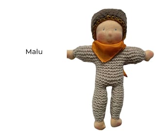 Malu - Waldorf-style knitted doll - first doll