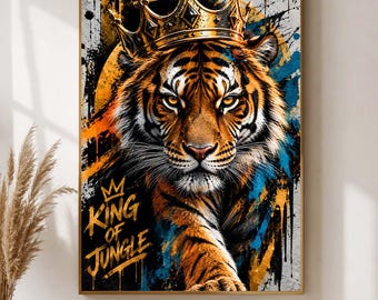 Tiger Wall Art, Graffiti Modern Wall Art, animal wall art (Digital Download)