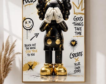 Graffiti Hypebeast Poster, KAWS wall art, hypebeast decor, urban wall decor,