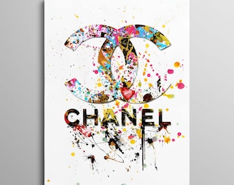 Chanel Graffiti Wall Art Print, Luxury Fashion Poster, Colorful Pop Art Decor, Modern Abstract Art, Digital Download