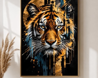 Tiger Wall Art, Graffiti Modern Wall Art, animal wall art (Digital Download)