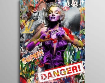 Marilyn Monroe Graffiti Wall Art | Monroe Pop Art | Urban & Vintage Wall Decor | Digital Download