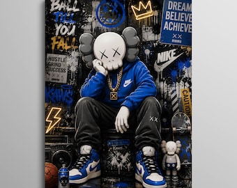 KAWS wall art, graffiti hypebeast, Hypebeast Room Decor,hypebeast decor