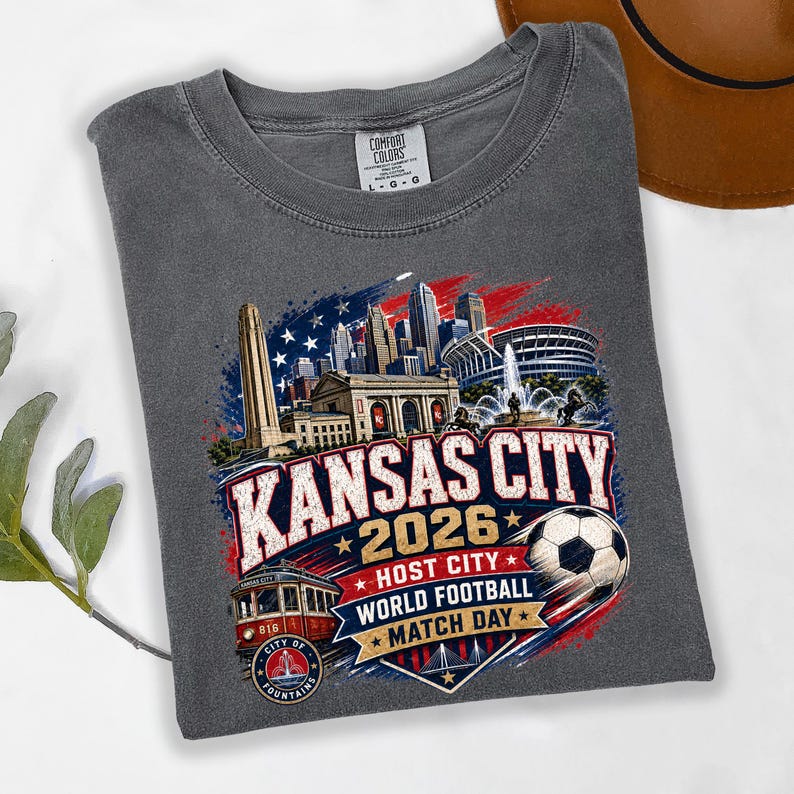 Kansas City 2026 World Cup Shirt, Kansas Host City Football Shirt, Custom Soccer Tee, 2026 World Football Gift, USA World Tournament