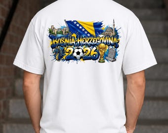 Custom 2026 World Shirt, Bosnia Herzegovina 2026 World Soccer T-Shirt, Football Team Bosnia and Herzegovina Tee, Soccer Fan Soccer Game Day