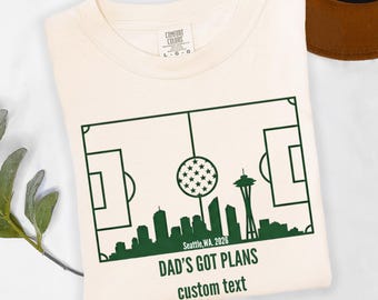 Seattle 2026 Soccer Dad Shirt, Custom Name Match Day Tee, Seattle 2026 Soccer Gift for Dad, Seattle Host City Shirt 2026 Soccer Cup