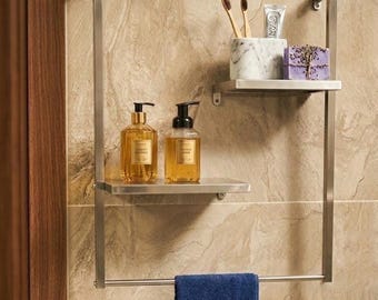 Shelf Bathroom Towel Rack, Stainless Steel Towel Holder