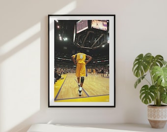 Póster de Kobe Bryant de la Mamba Negra, impresión de baloncesto de la NBA, arte mural deportivo motivacional, decoración vintage de atletas, inspiración para gimnasios en casa