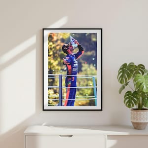 Póster de Daniel Ricciardo de Fórmula 1, lámina de automovilismo F1, arte mural deportivo motivacional, decoración vintage de fotografía de atletas, inspiración para gimnasio en casa.