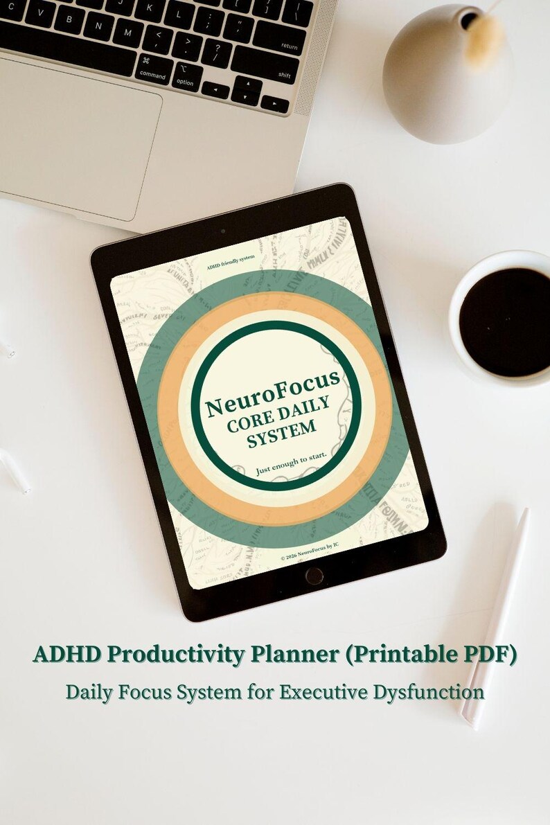 ADHD Productivity Planner Hyperlinked | Daily Focus System (printable ...