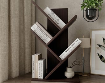 Handgemaakte houten boekenplank boom, woondecoratie