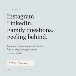 Comparison Reset PDF Bundle|Stop Social Media Comparison Anxiety|Mental Health Digital Download|Overthinking Self Worth Guide |Printable PDF