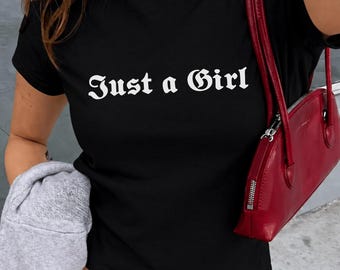 Bella Canvas Just a Girl Baby Tee, Inspired Rock Shirt, Tragic Kingdom Design