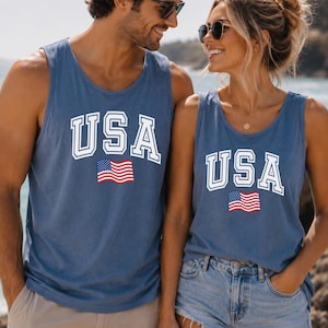 American Flag Tank Top - Etsy