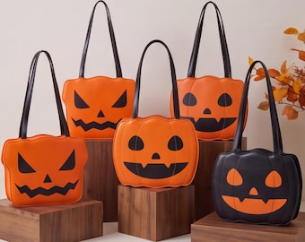 Halloween Pumpkin Bag, Jack O Lantern Accessory, Spooky Season Gift for Halloween Lovers