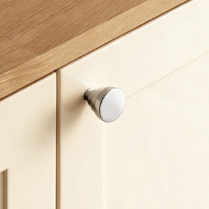 Titanium Silver Mid-Century Cabinet Knob, Modern Minimalist Single Hole Drawer Handle