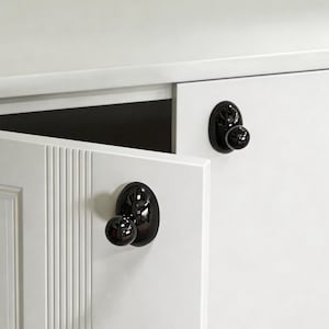 Gloss Black Entry Cabinet Knob, Minimalist Drawer Handle For Wardrobe Kitchen Shoe Entryway Storage