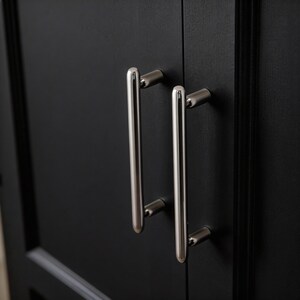 Silver Modern Minimalist Cabinet Pull, Vintage Inspired Hardware For Wardrobe Cupboard Door