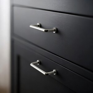 Titanium Silver Polished Cabinet Pull, Glossy Retro Hardware For Wardrobe Kitchen Cupboard Door