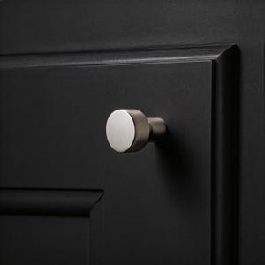 Silver Single Hole Small Cabinet Knob, Mid-Century Style Drawer Handle