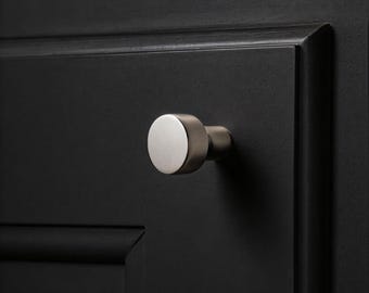 Pomello per mobiletto piccolo, a foro singolo, in argento, maniglia per cassetto in stile metà secolo