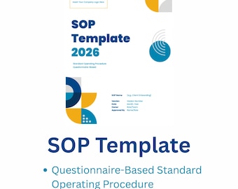 SOP-Vorlage | Fragebogenbasierte Standardvorgehensweise | Bearbeitbares Word & PDF | Geschäftsprozess-Dokumentation