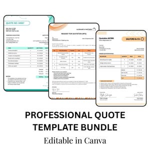 Bundel offertesjabloon canva | Schatting, offerteaanvraag, zakelijk offerteformulier (digitale download)