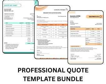 Zitat Vorlage Bundle Canva | Kostenvoranschlag, Anfrage, Angebot (Digitaler Download)