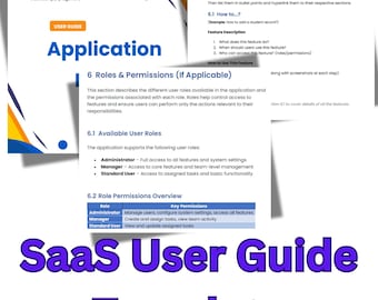 Plantilla de guía de usuario de SaaS / Documentación de software basada en cuestionarios / Word y PDF editables / Plantilla para empresas emergentes