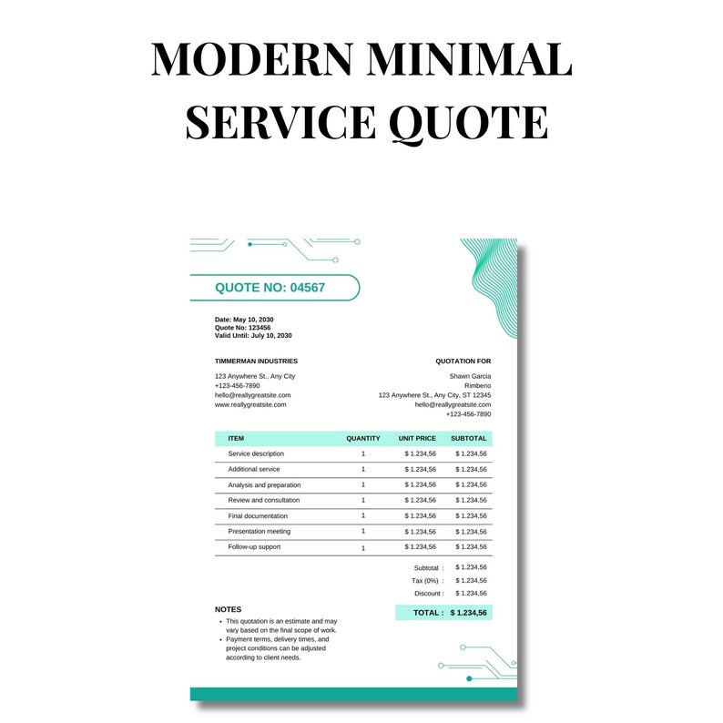 Quote Template Bundle Canva | Estimate, RFQ, Business Quotation Form ...