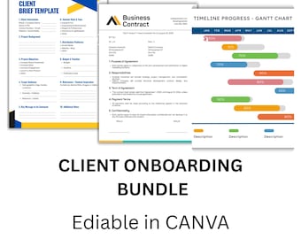 Kunden-Einführungspaket Canva | Service Vereinbarung Vorlage | Projekt Timeline Planer | Freelancer Business Forms