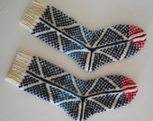 Tricotés à la main local Afghan Style Chausson chaussettes - grands