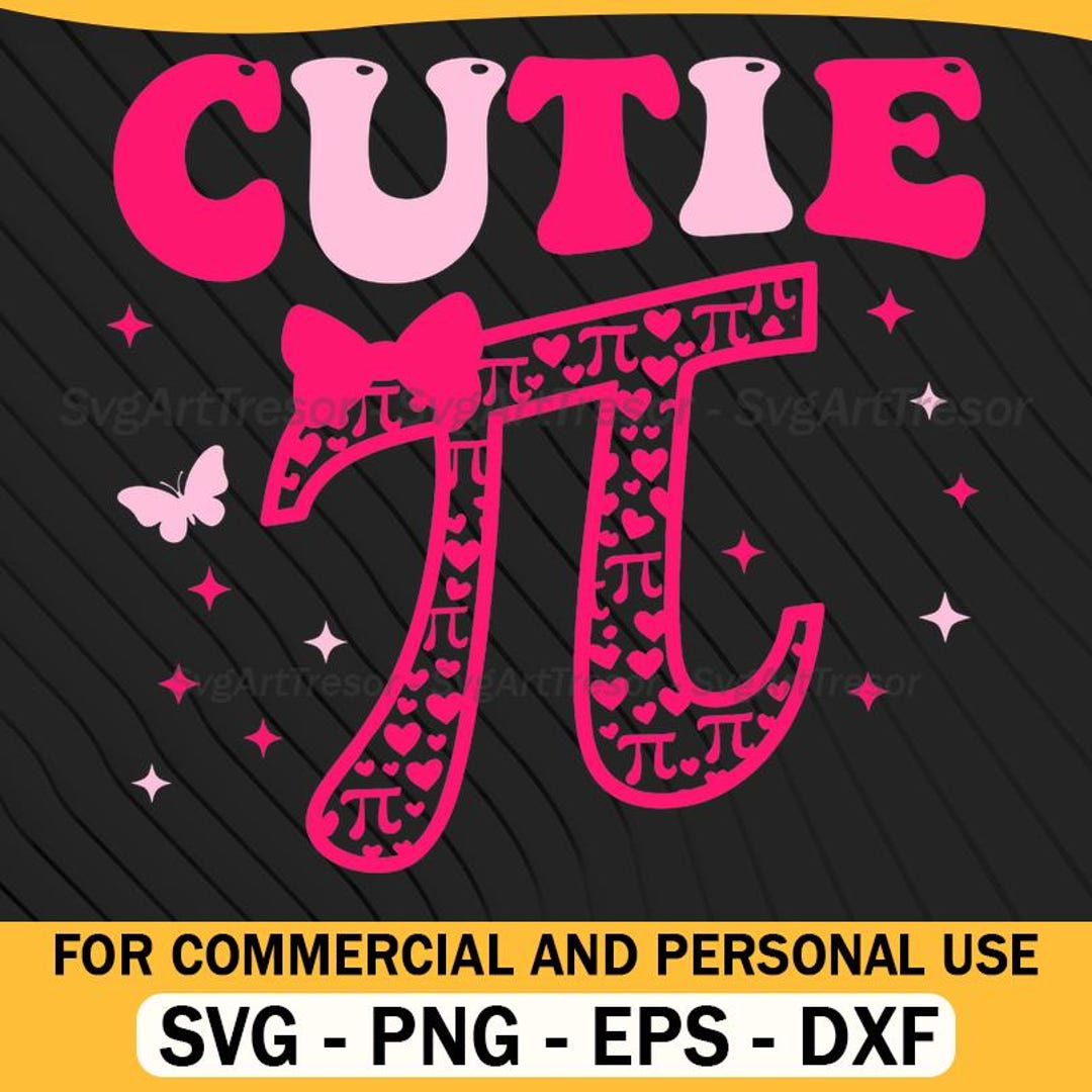Cutie Pi Valentines Day Math Symbol Girly Butterfly Bow Svg - Etsy