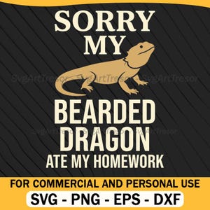 ごめん、ヒゲトカゲが宿題を食べちゃった ユーモラスなトカゲのSVG