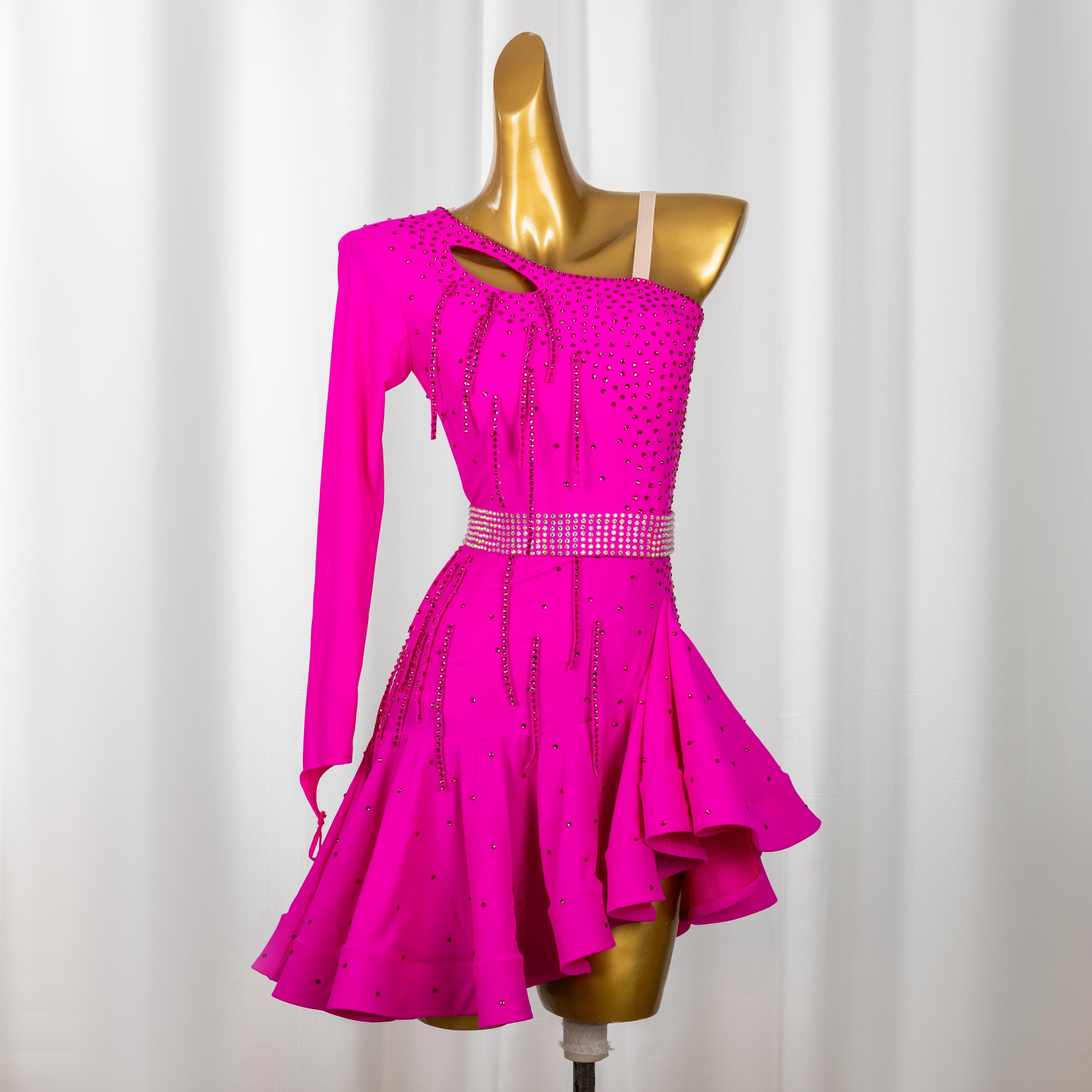 knee length dresses for ladies Zapaka Women Sparkly Pink Bodycon Sequin Homecoming Dress with Long Sleeves Off The Shoulder Cocktail Dress, Pink / US8 main image 1