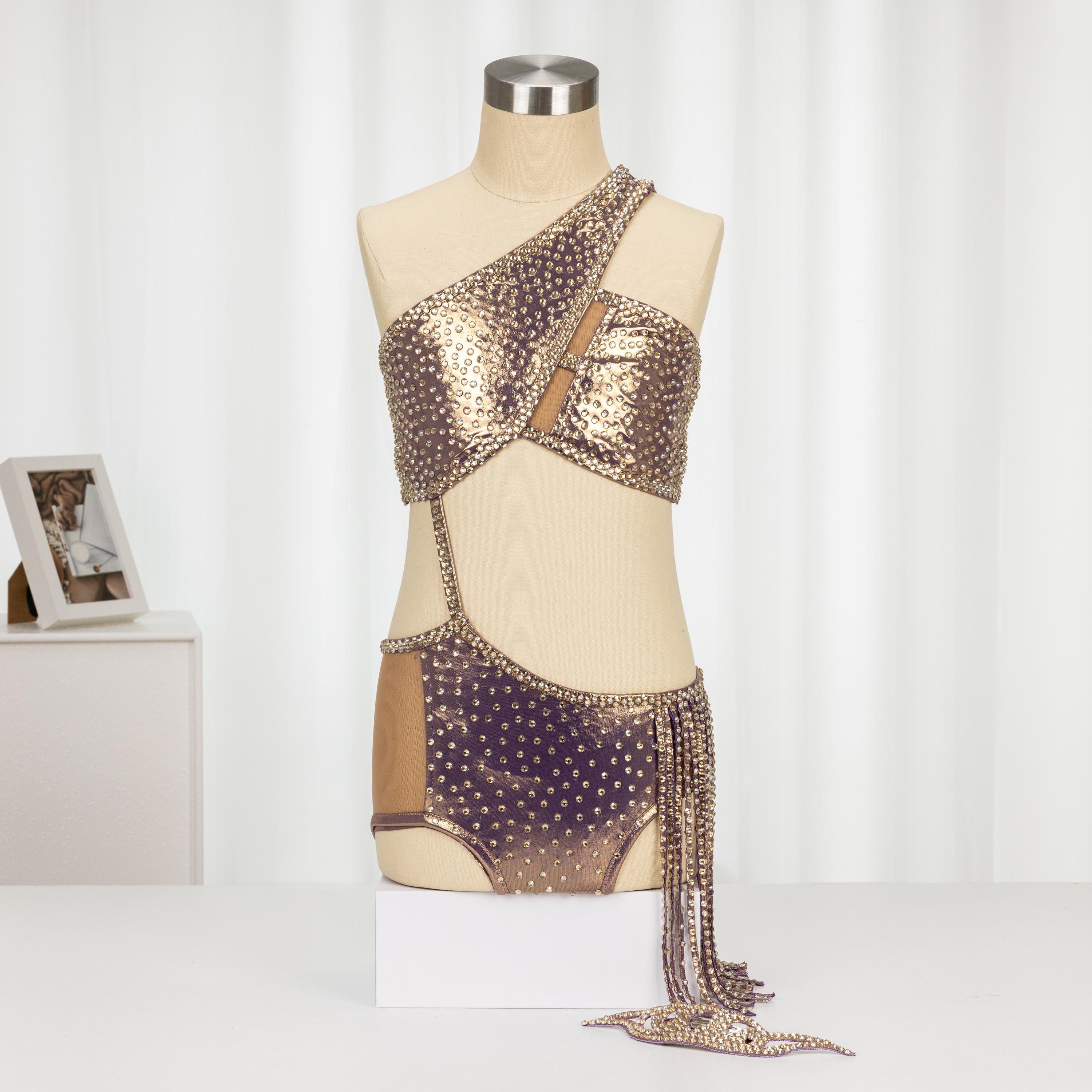 Gold Dance Leotard With Sparkle