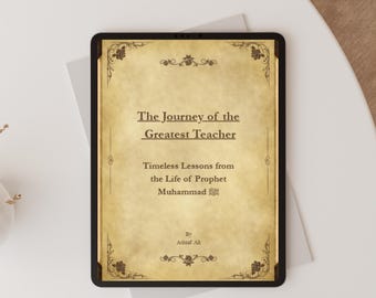 Prophet Muhammad Biography: Islamic History E-book, Vintage Art Line Illustrations (Digital PDF)