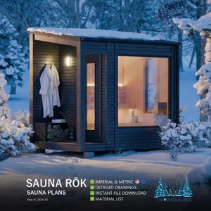 DIY Outdoor Sauna Plans | 4-Person Insulated Modern Sauna (3D Model Included)