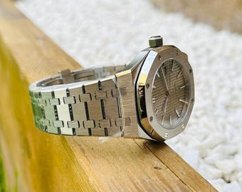 Montre Mod personnalisée|Cadran gris|Mouvement NH35|Montre de style ROYAL