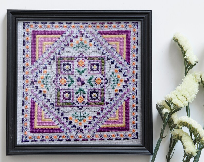 Download Indian Summer Mandala cross stitch chart / pattern pdf instant | Etsy