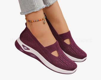 Sneakers da passeggio in maglia da donna – Scarpe estive leggere e traspiranti