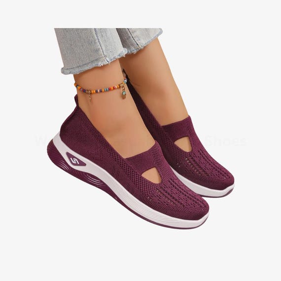 Women's Knitted Walking Sneakers – Lightweight Breathable Summer Shoes