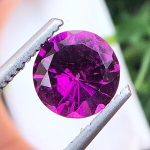 Natural Garnet Purple Color Round Shape Faceted Loose Gemstone For Jewelry Making