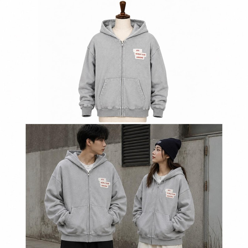 BTS World Tour [ARIRANG]Hoodie - Heather Gray bild 6