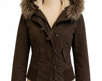 Y2K Gothic Faux Fur Jacket | Punk Grunge Winter Coat (Oversized)