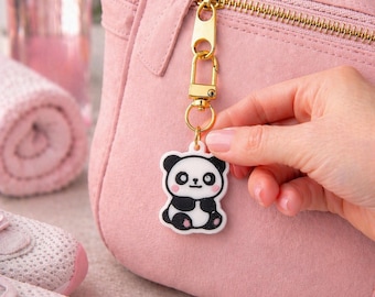 Panda Bear Zipper Pull. (Set of 3) Animal Jewelry in Gold, Silver Colors and Stainless Steel. Bag ID Gift.