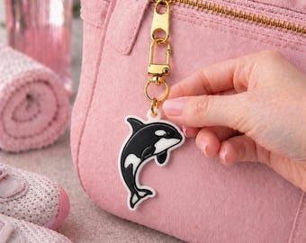 Tiradores de cremallera con forma de orca (3 unidades) para mochilas, bolsas de gimnasio, bolsos y carteras. Regalos de joyería divertidos.