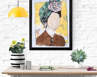 Original Mixed Media Kunstwerk | Va’ani Tefilah | Jüdische spirituelle Kunst, hebräisch inspiriertes zeitgenössisches Stück