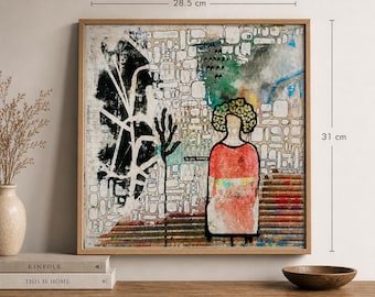 Sé tú mismo con valentía / Obra de arte original de técnica mixta sobre cartón / Collage y arte textual / Arte espiritual contemporáneo